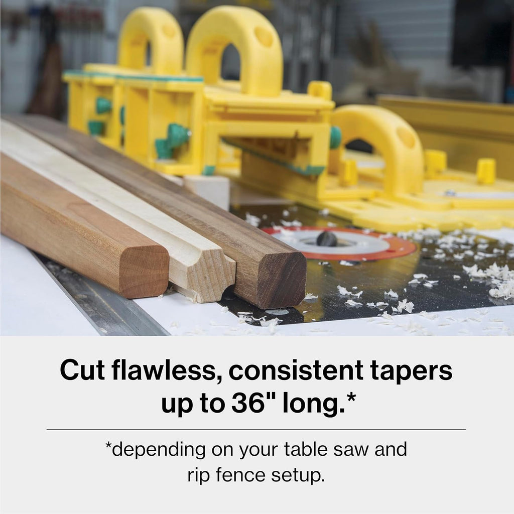 MICROJIG GRR-RIPPER Microdial Tapering Jig for Table and Band Saws, Taper Parts for Woodworking, TJ-5000, Yellow