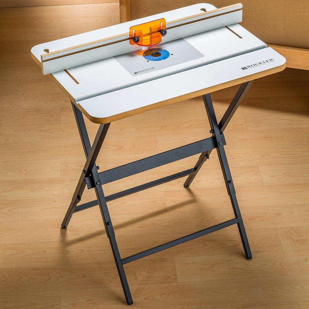 Complete Router Table Package - Lightweight & Sturdy Router Table Kit w/Powder-coated Black Steel Stand, Phenolic Plate, & More - Wooden Carpentry Tools & Accessories to Route w/Precision & Ease