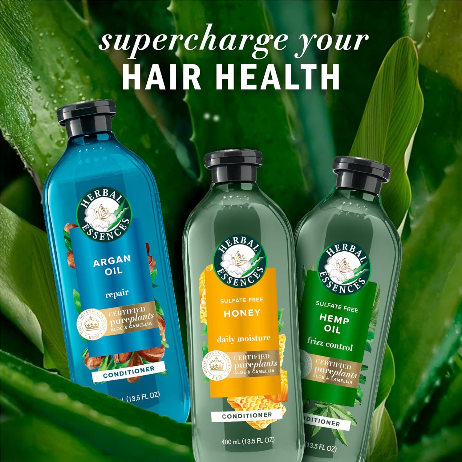 Herbal Essences Argan Oil Repair Shampoo & Conditioner Set, Moisturizes & Smoothes, Paraben-Free, Color-Safe, pH-Balanced, Citrus Scent, 20.2 Fl Oz, 8-Pack