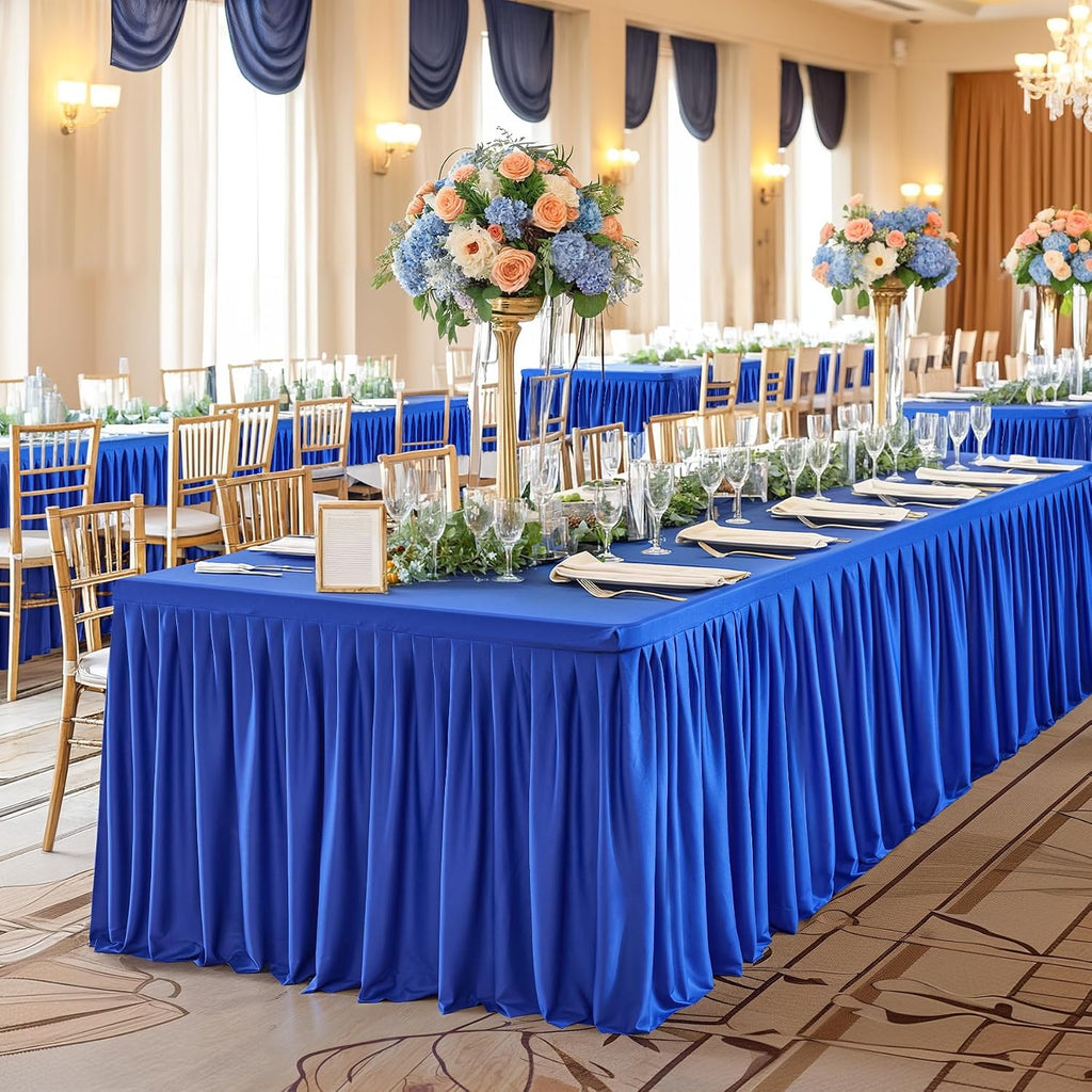 Shillance 6 Pack Royal Blue Table Clothes for 8 Foot Rectangle Tables, Premium Polyester Rectangle Tablecloth Wrinkle Resistant Washable Table Cover for Wedding, Party, Dining,Banquet,Buffet Tables