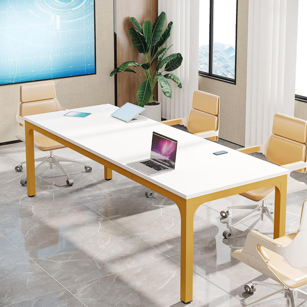Tribesigns 6.5FT Conference Table, 78.7-Inch Rectangle Meeting Seminar Table, Large Business Tables for 6-8 People (Only Table)