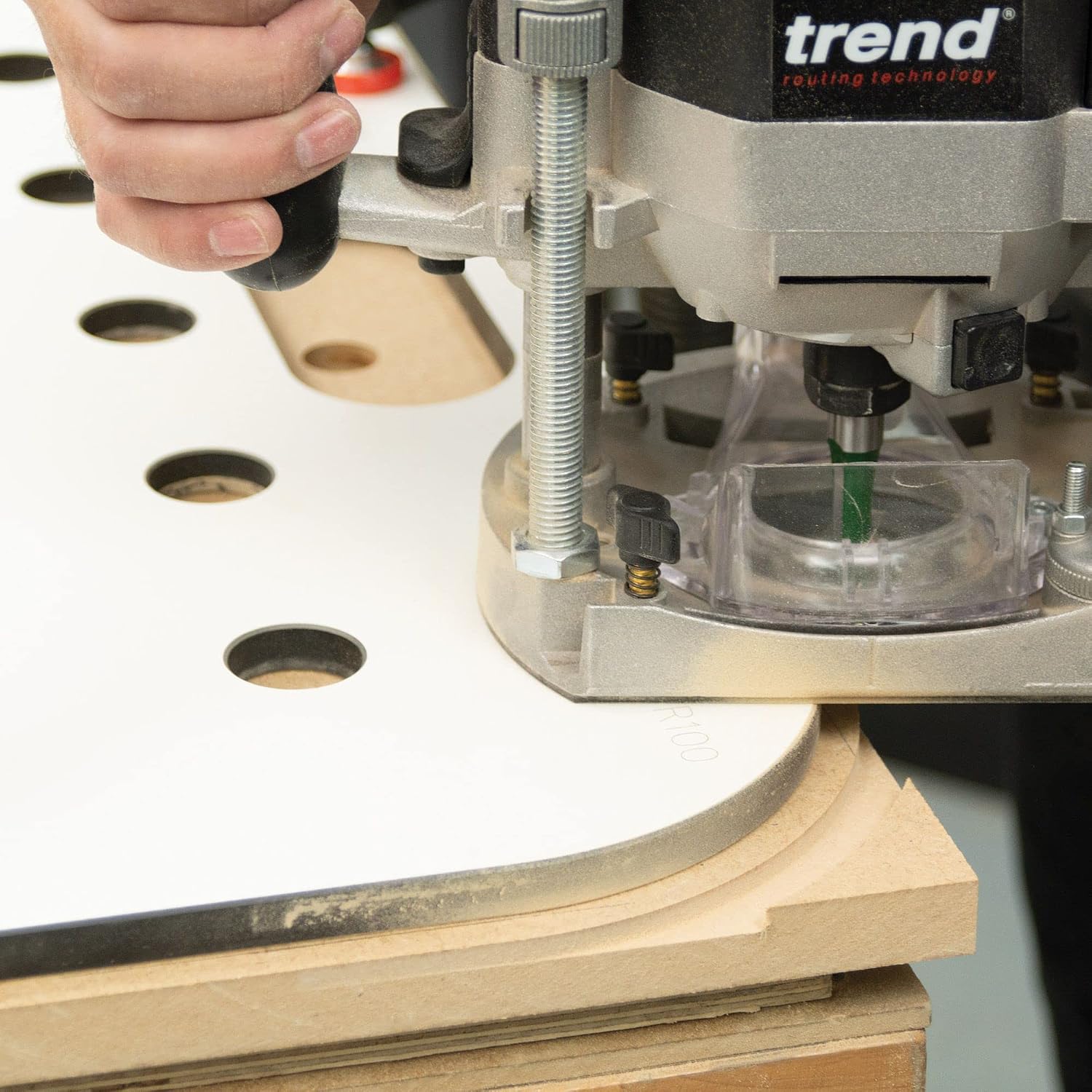 Trend Multi-Functional Table Routing Jig, MFT Style Countertops, Plunge Router Compatible, Durable Material, Corner Radii & 45 Degree End Cut, MFT/JIG