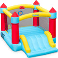 Outfunny Bounce House with Slide, Inflatable Bouncy House for Kids 3-12, Outdoor&Indoor, Bounce Area 8'x8', Capacity 400 lb - Blue