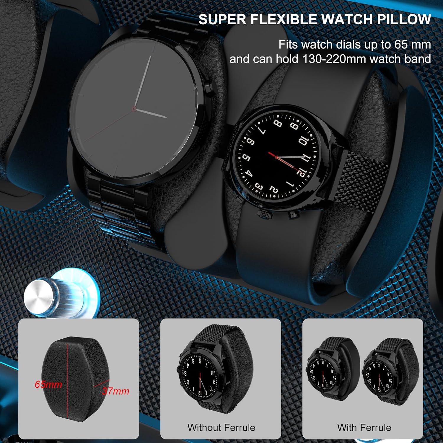 XTELARY Lockable Automatic Watch Winder - 4/6/8/12 Watch Storage, 4 Rotation Modes, Quiet Motor, Backlight