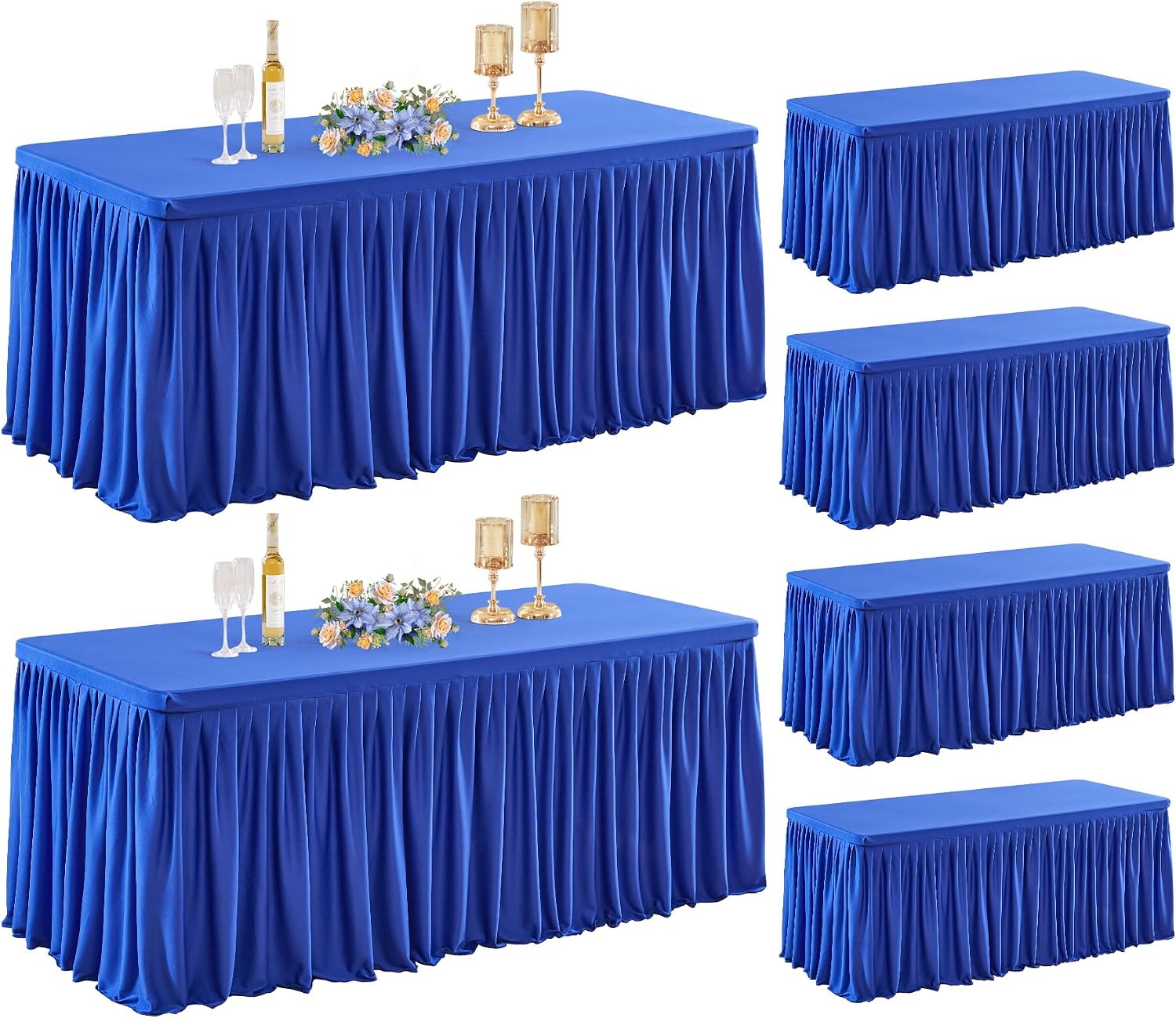 Shillance 6 Pack Royal Blue Table Clothes for 6 Foot Rectangle Tables, Premium Polyester Rectangle Tablecloth Wrinkle Resistant Washable Table Cover for Wedding, Party, Dining,Banquet,Buffet Tables