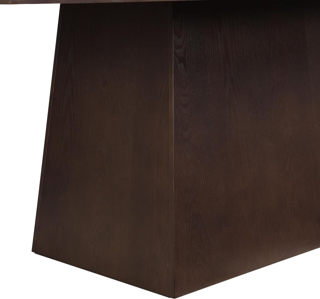Christopher Knight Home Coadz 82 inch Wooden Dining Table, Modern Rectangular Kitchen Dinner Table for 6-8 People, Pedestal Wooden Dining Furniture for Kitchen Office Conference Room, Espresso Brown