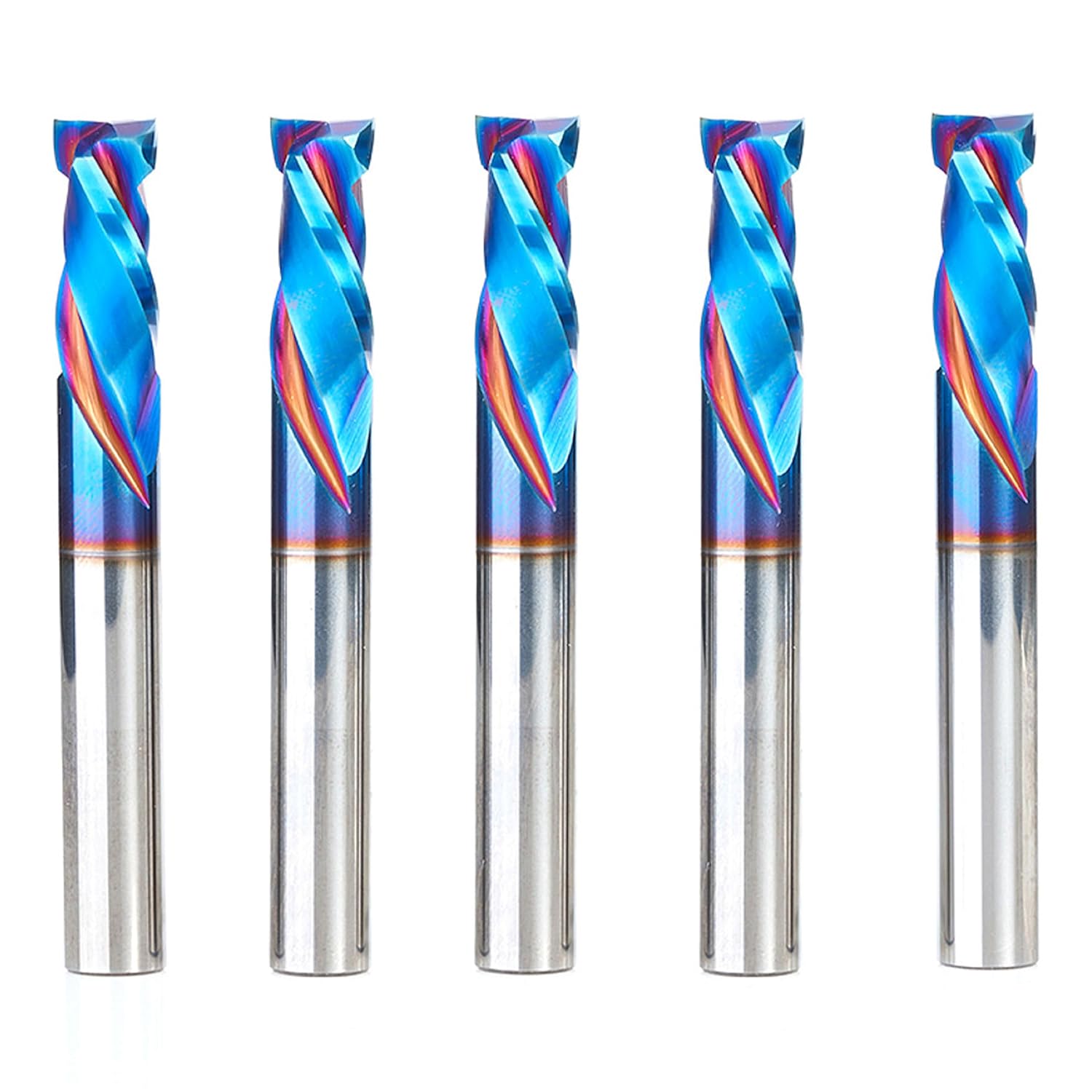 Amana Tool Spektra Extreme Tool Life Coated CNC Compression Spiral Router Bit, 46171-K-5 5 Pack, 3/8 D x 7/8 CH x 3/8 Shk x 3 Inch L 2 Flute