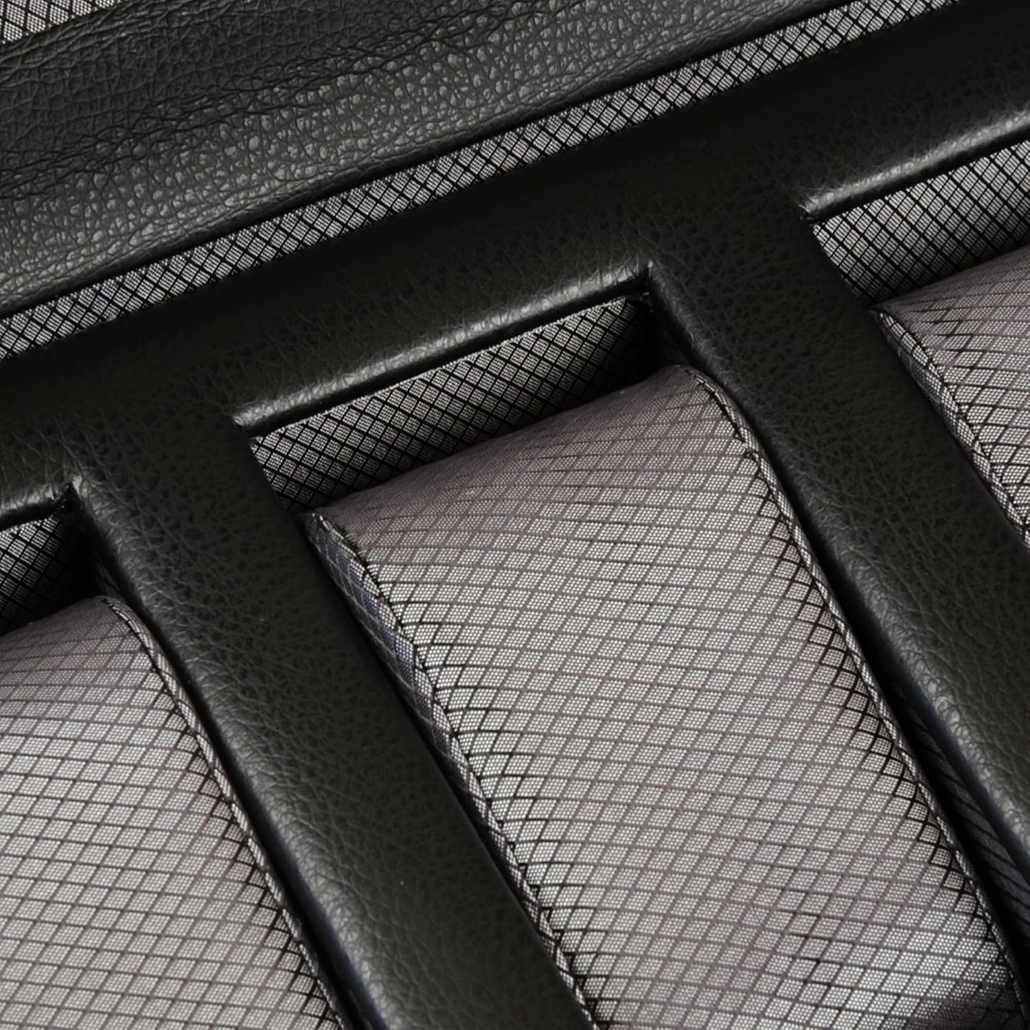 WOLF Windsor 5-Piece Watch Box, Black - Features Five Watch Compartments & Vegan Leather Exterior