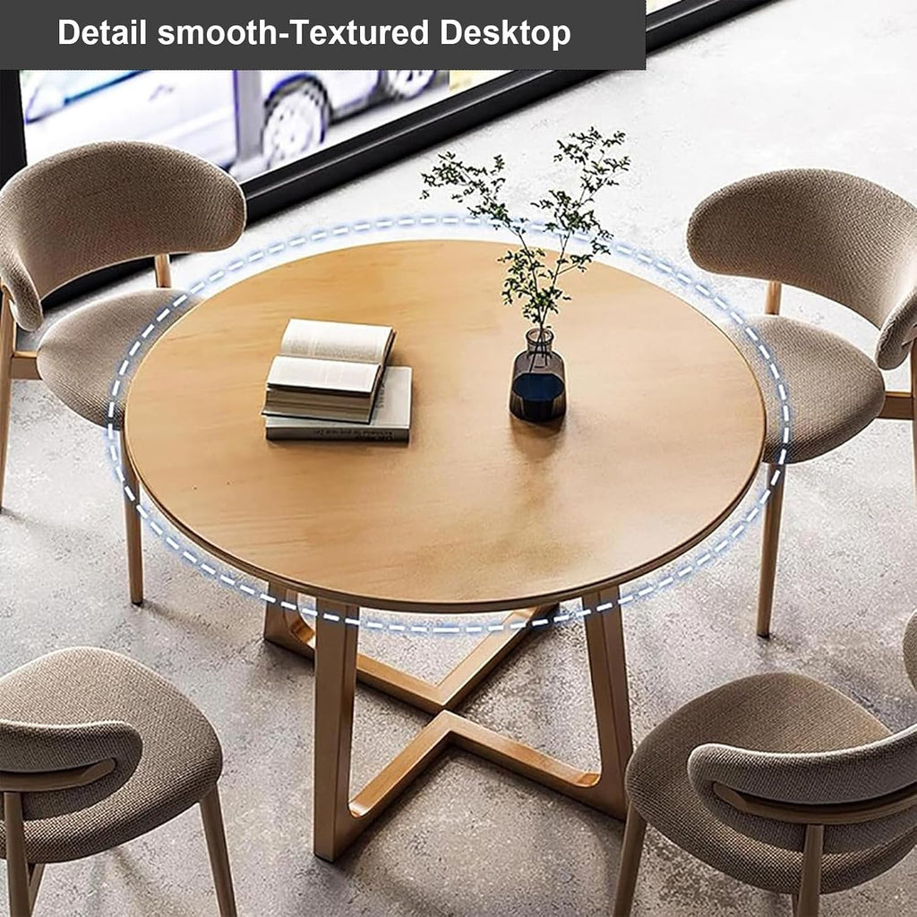 Mid Century Modern Dining Table Round Solid Wood Kitchen Dining Room Tables Rustic Pedestal Table Small Leisure Coffee Table for 2,4 People for Living Room Bedroom (Size:60*60*75cm,Color:Walnut color)