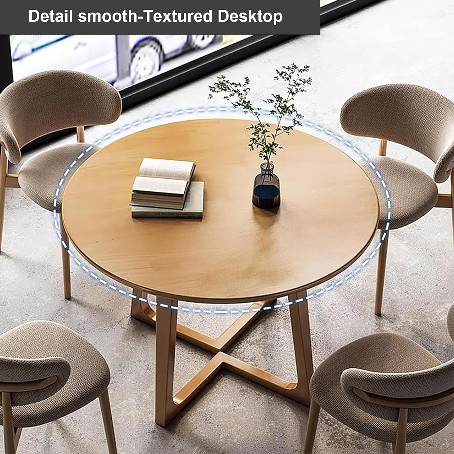 Mid Century Modern Dining Table Round Solid Wood Kitchen Dining Room Tables Rustic Pedestal Table Small Leisure Coffee Table for 2,4 People for Living Room Bedroom (Size:60*60*75cm,Color:Walnut color)