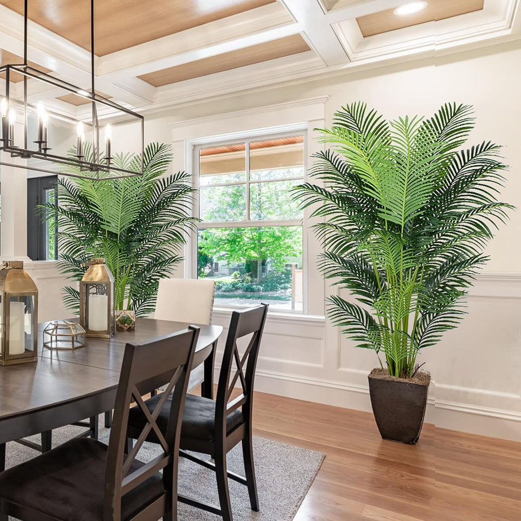 YEPDIN 6 Ft Artificial Tropical Palm Tree With 24 Removable Leaves - Large Faux Plant for Indoors and Outdoors, Silk Housewarming Gift, K185