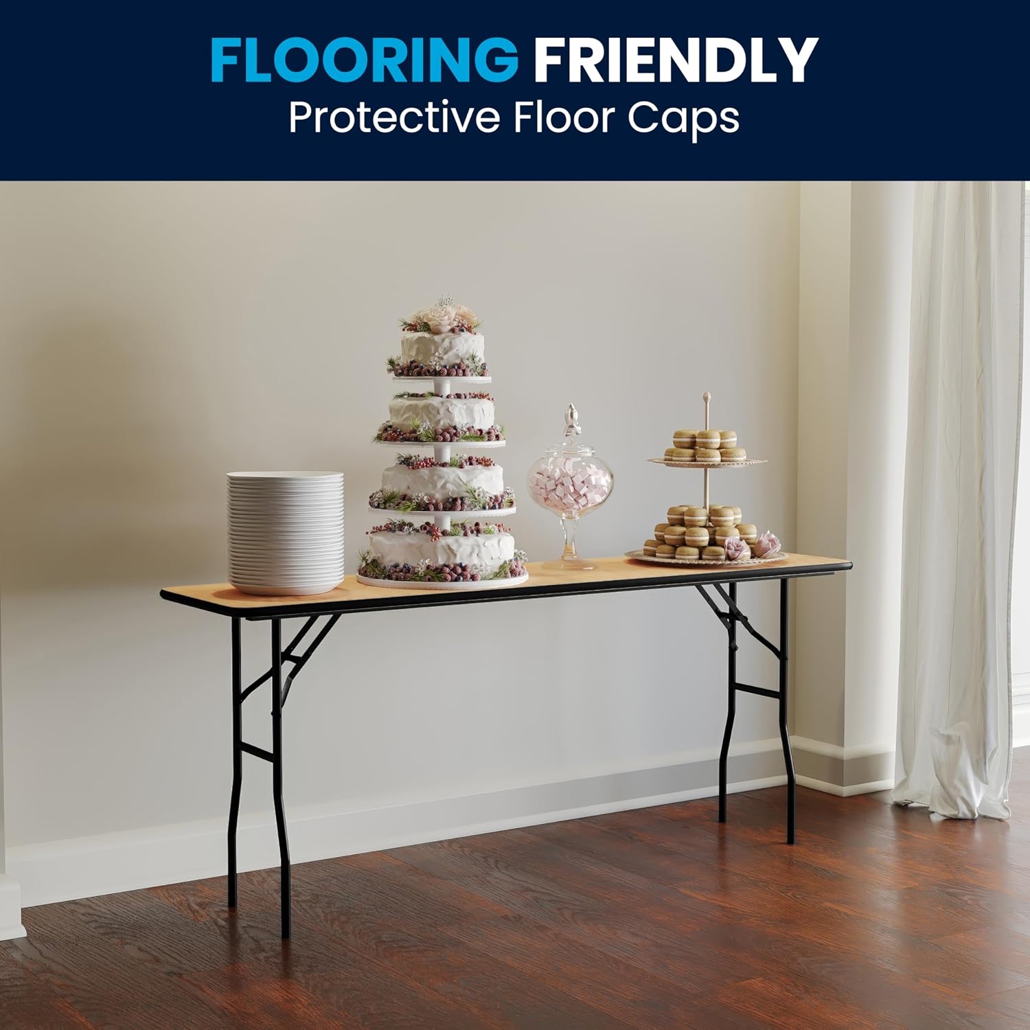 Flash Furniture Gael 6' Wood Folding Training and Event Table, Rectangular Folding Training Table with Smooth Clear Coated Finished Top, Natural