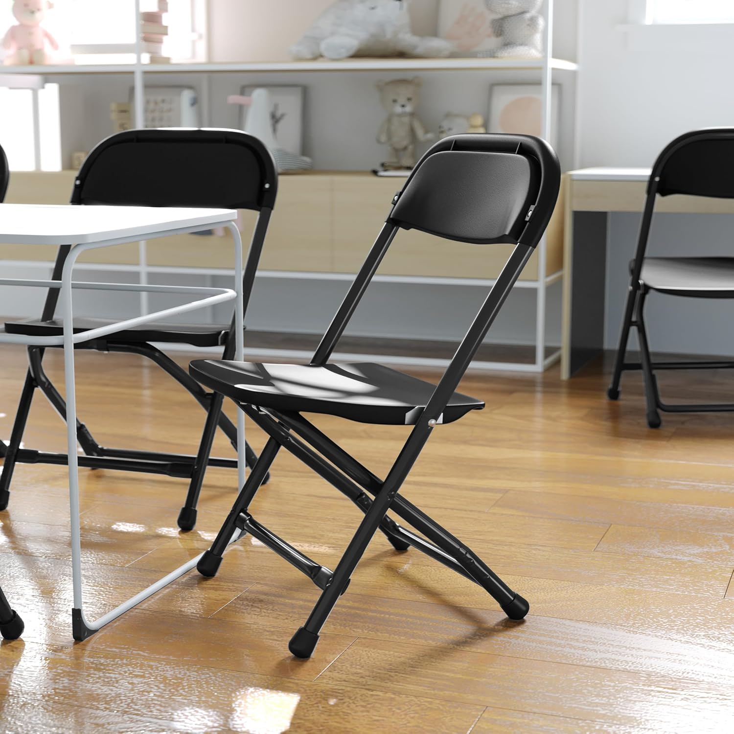 Flash Furniture Timmy 10 Pack Kids Black Plastic Folding Chair