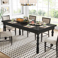 Tribesigns 62' Wood Dining Table for 4-6 People, Farmhouse Large Rectangle Kitchen Table, Modern Dinner Table Kitchen & Dining Room Furniture with Carved Turned Legs