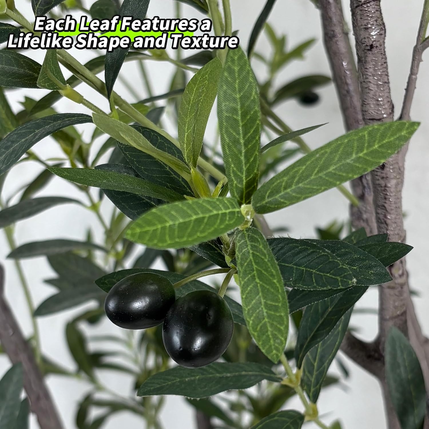 Faux Olive Tree, 8 Feet Realistic Faux Olive Tree Trunks & Leaf Fruits for Home Décor Accents, Perfect for Living Room & Office - Olive Trees Artificial Indoor