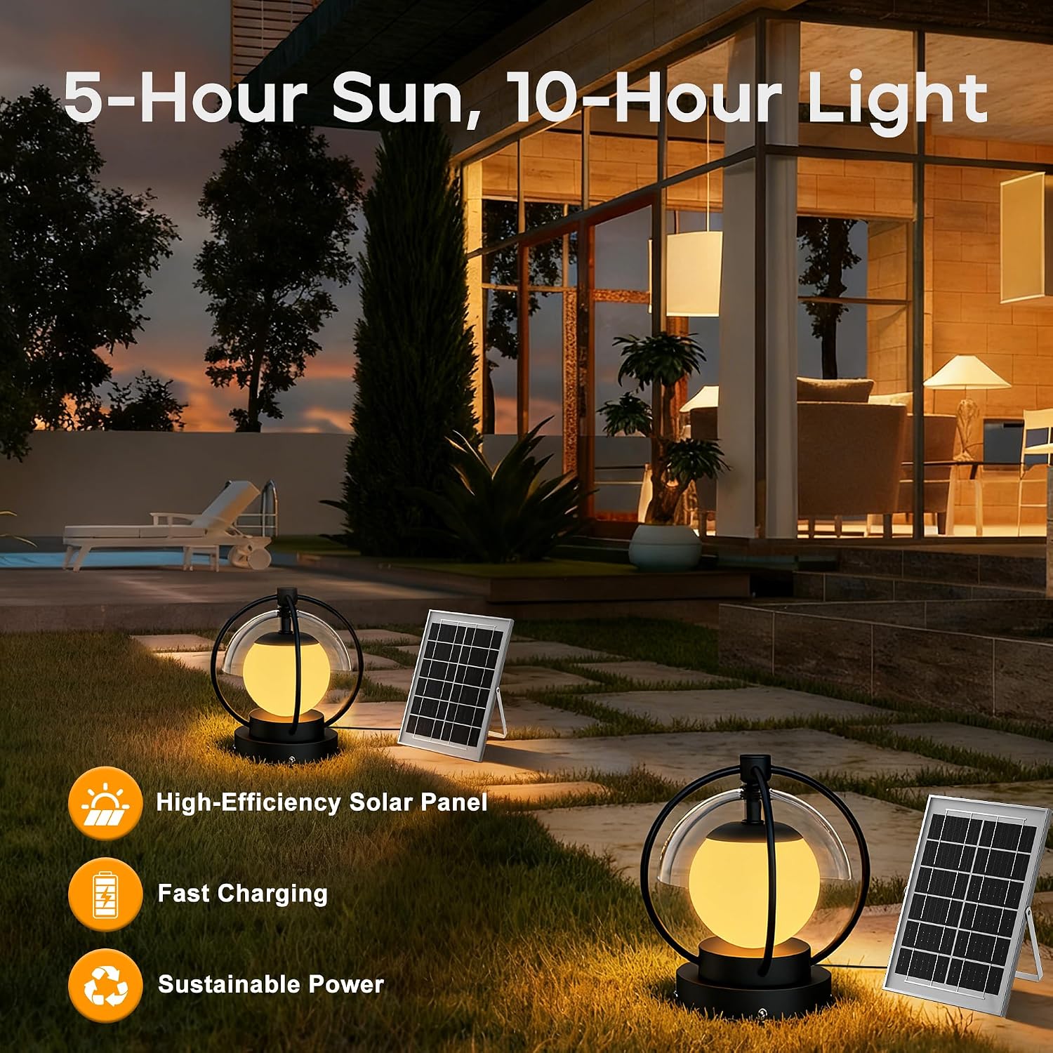 Solar Post Lights with Remote Control, Modern Pillar Light Dusk to Dawn IP54 Waterproof Solar Post Cap Lights with 3200K LED Outdoor Light Fixture for Garden Deck Patio Outside Lighting (Moon)