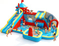 Water Bounce House for Big Kids 8-12, Double Water Slide Bounce House with 750W Blower, Toy Stand, Climbing Wall, Jumping, Water Gun, Splash Pool, Basketball Hoop for Indoor Outdoor Backyard