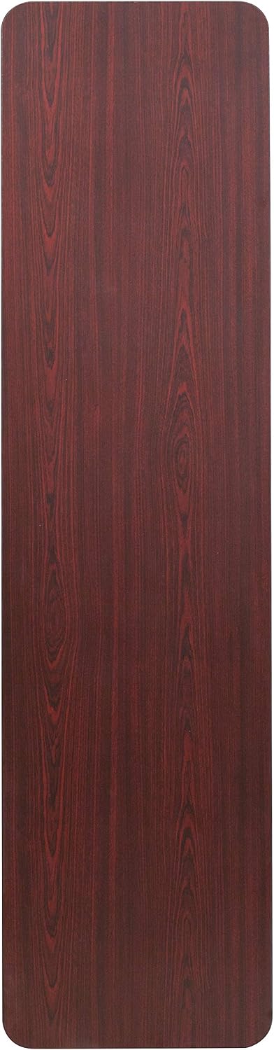Flash Furniture Frankie 6' Mahogany Melamine Laminate Folding Training and Event Table, Rectangular Folding Training Table, Brown