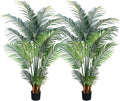 Yepdin Artificial Tropical Palm Plant - 5 Ft Tall Faux Palm Tree with Plastic Pot for Office and Home Decor, Indoors and Outdoors, Housewarming Gift, K1502PCS