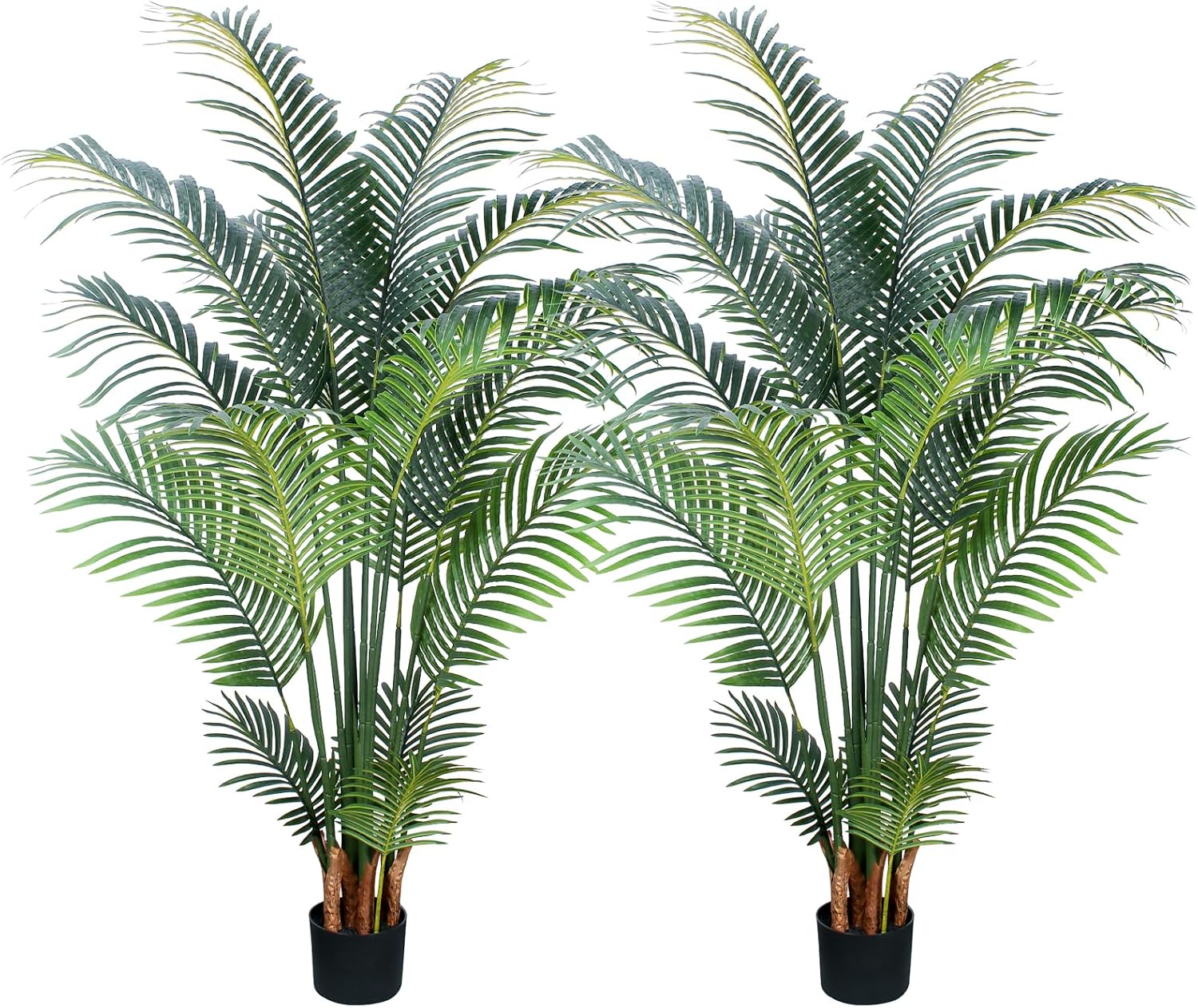 Yepdin Artificial Tropical Palm Plant - 5 Ft Tall Faux Palm Tree with Plastic Pot for Office and Home Decor, Indoors and Outdoors, Housewarming Gift, K1502PCS