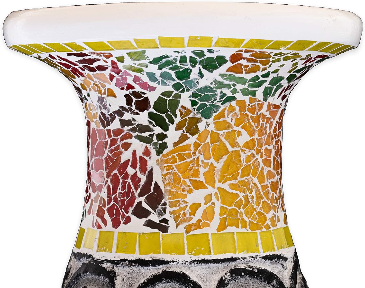 Floor Vase, 18 Inch Mosaic Vase – Tall Cylinder Made of Terracotta with Red and Green Multicolored Glass Mosaic Pieces – Handcrafted Decorative Home Décor Accent Piece for Bedroom, Living Room