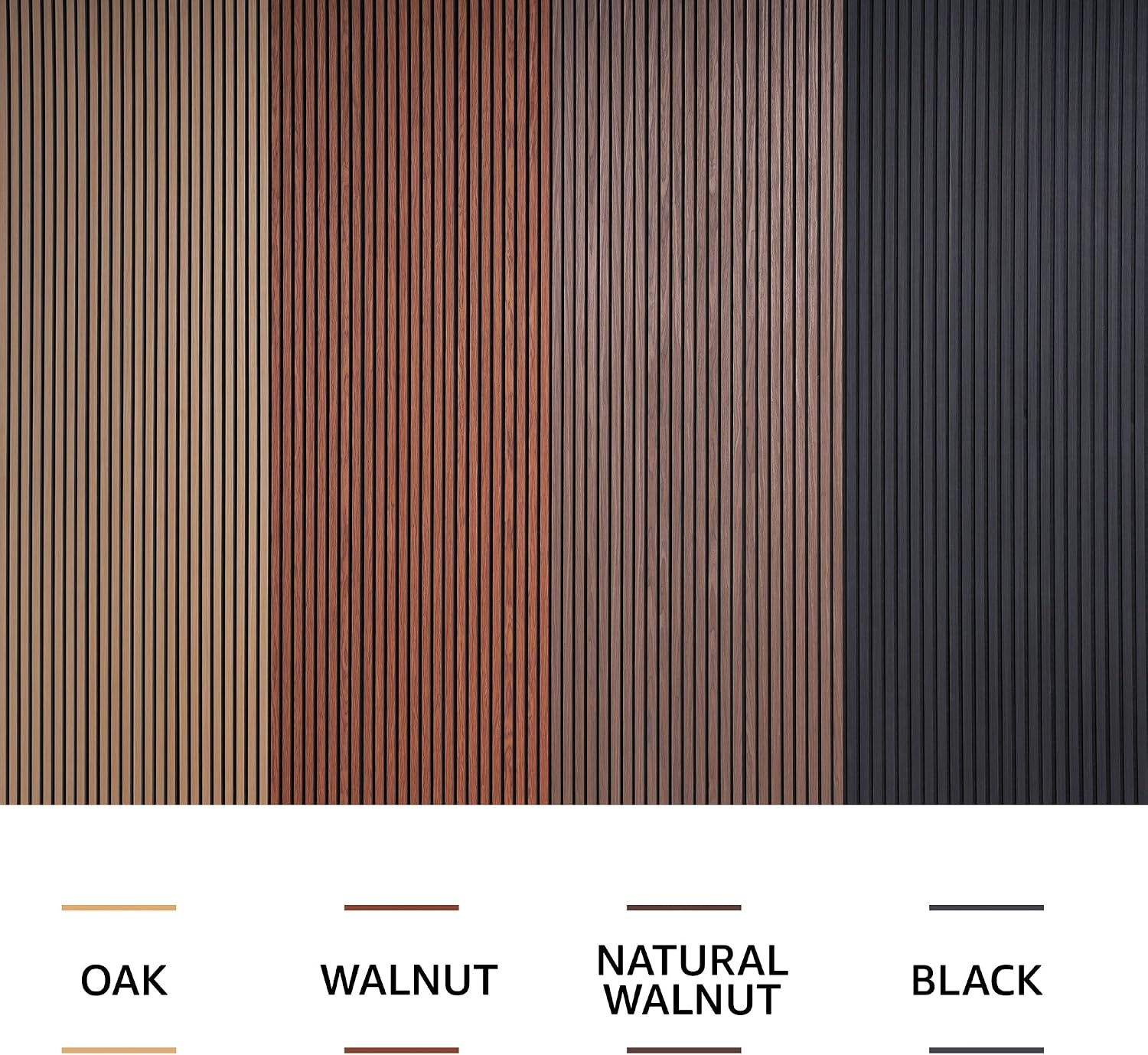 Wood Panels for Wall - Oak Acoustic Wall Panels - 4PK Wall Wood Panels - 94.49' x 12 - Soundproof Wall Panels for Decor - Acoustic Slat Wood Wall Panels for Interior Decoration of Walls (Walnut)
