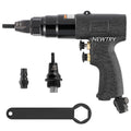 NEWTRY 1300rpm Air Rivet Nut Gun Pneumatic Riveter Riveting Tool Kit with Self-locking Head for 13/64, 5/32 Nut (6065 gun with M4, M5 head)