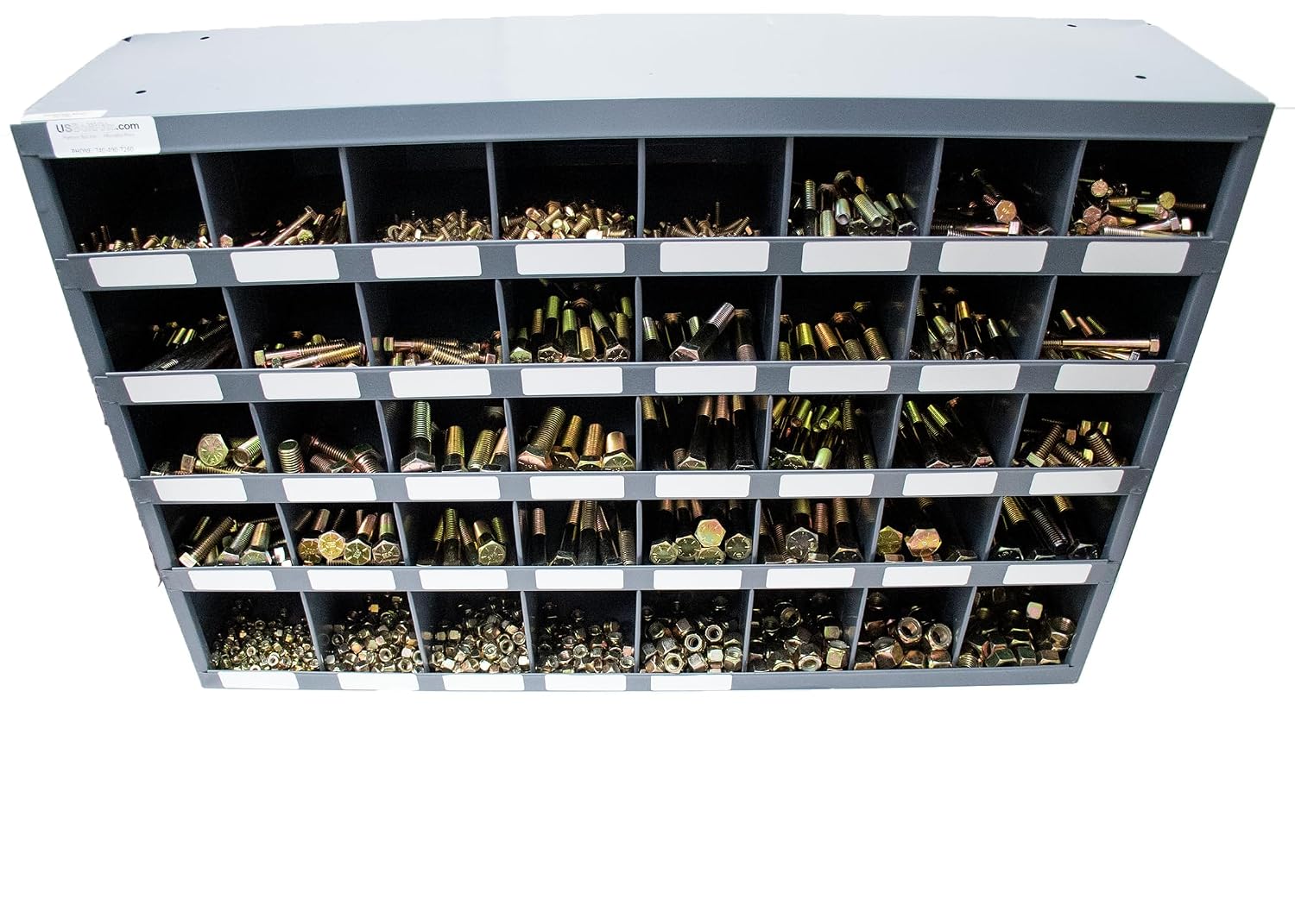 2510 Piece Fine Thread SAE Grade 8 Bolt, Nut, and Washer Assortment with 40 Hole Bin