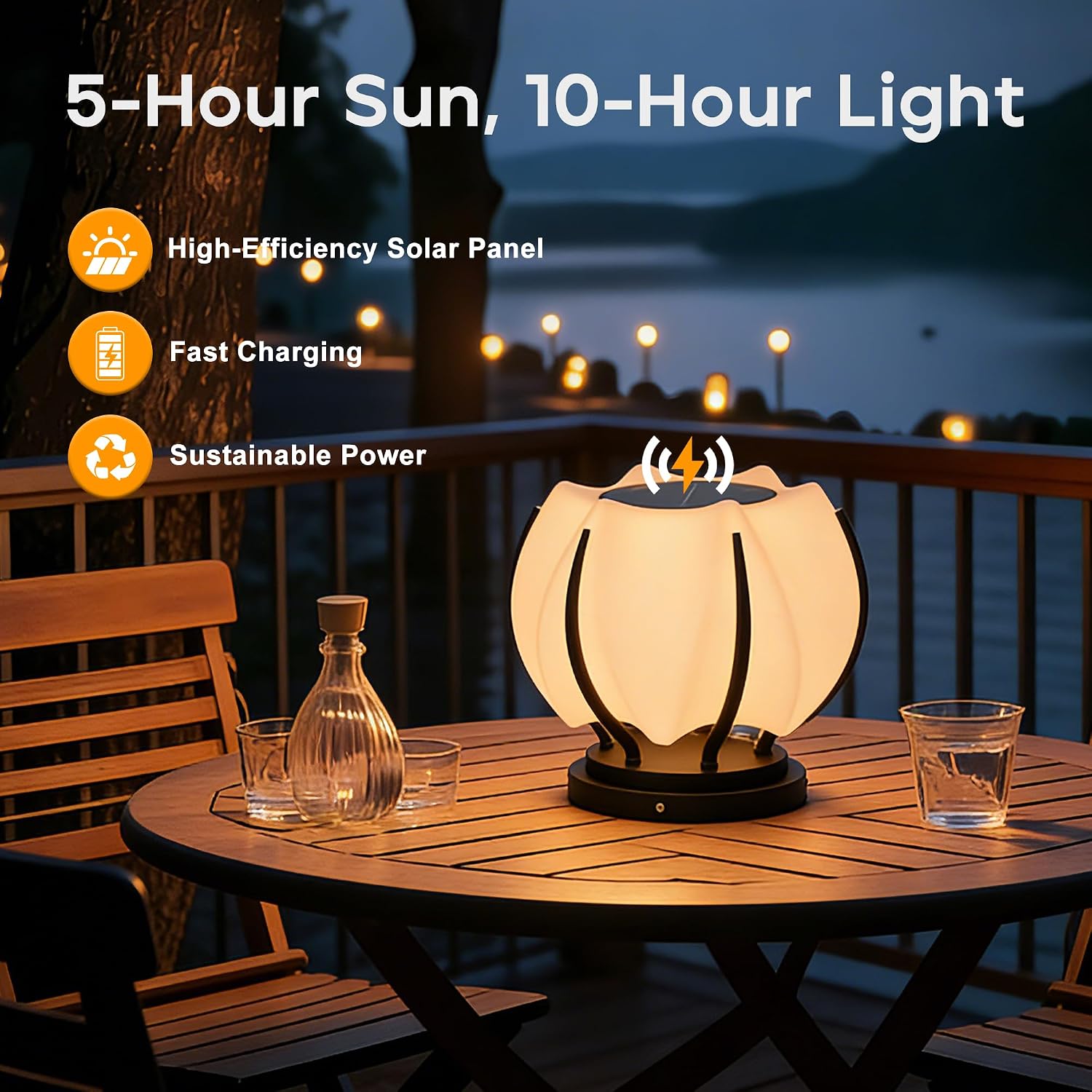 Solar Post Lights, IP54 Modern Pillar Light, Waterproof Column Lamp Outdoor, Dusk to Dawn Solar Post Cap Light with 3200K LED,Fence Deck Cap Lights for Garden Deck Patio Outside Lighting (Flower)