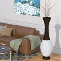 40' Tall Large Rattan Standing Floor Vase Modern Decorative Accent Flower Holder Floor Vase for Living Room Entryway Dining Room Stylish Home Décor Statement Piece (White+Brown)