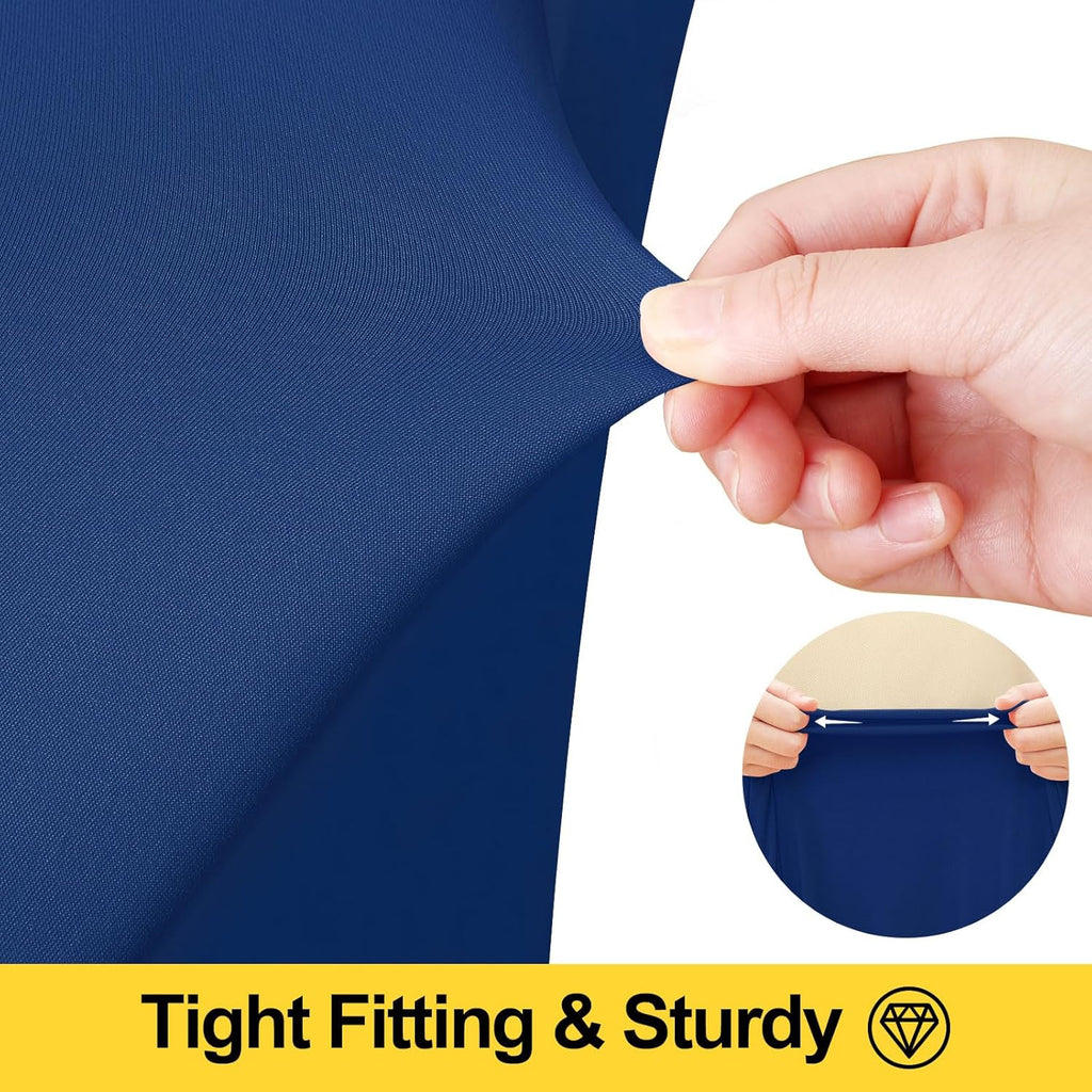 Smiry Spandex Tablecloth 6 Pack, Elastic Fitted Stretch Tablecloth for 6FT Rectangle Tables, Waterproof Washable Table Cover Skirt for Wedding, Banquet & Parties (Navy, 72Lx30Wx30H Inch)