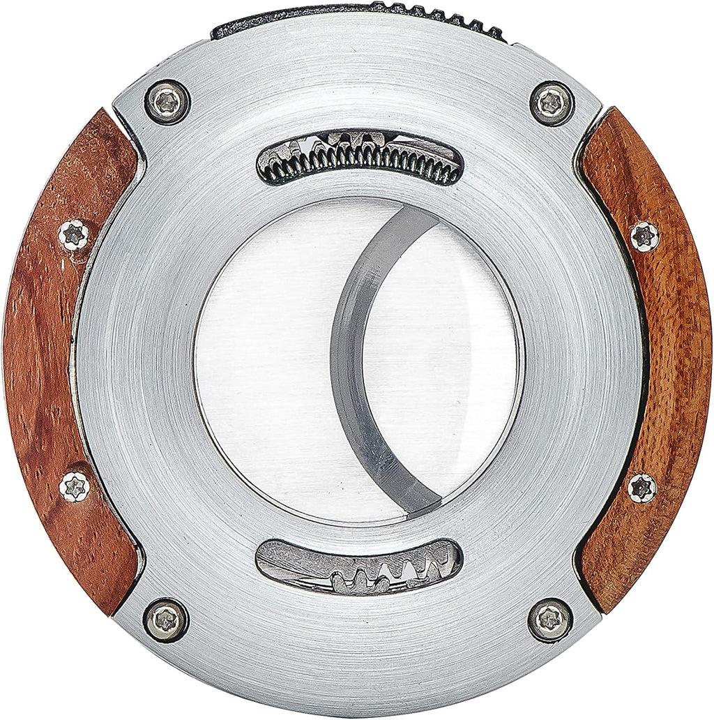 XIKAR XO Double Guillotine Cigar Cutter, Redwood – Dual Stainless Steel Blades, 64 Ring Gauge, Round Aluminum Body, Precision Cigar Cutting, Spring-Loaded Release, Premium Cutter for Cigar Aficionados
