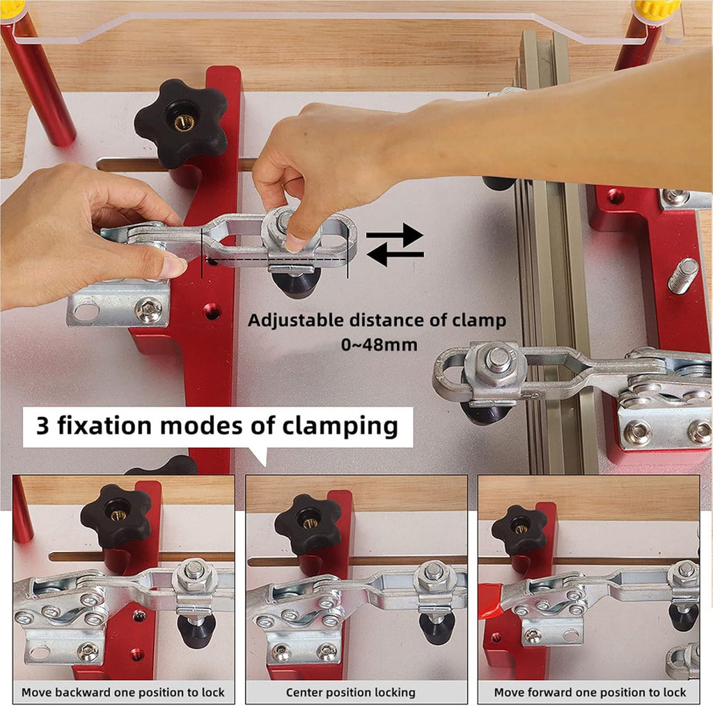 Router Table Coping Sled, Rail Guide Safety Coping Sled Router Table Tenoning Safety Pushing Clamp for Cutting Precise Joints for Cabinet Door Drawer Fronts Carpenters W0odpeckers Woodworking Tools