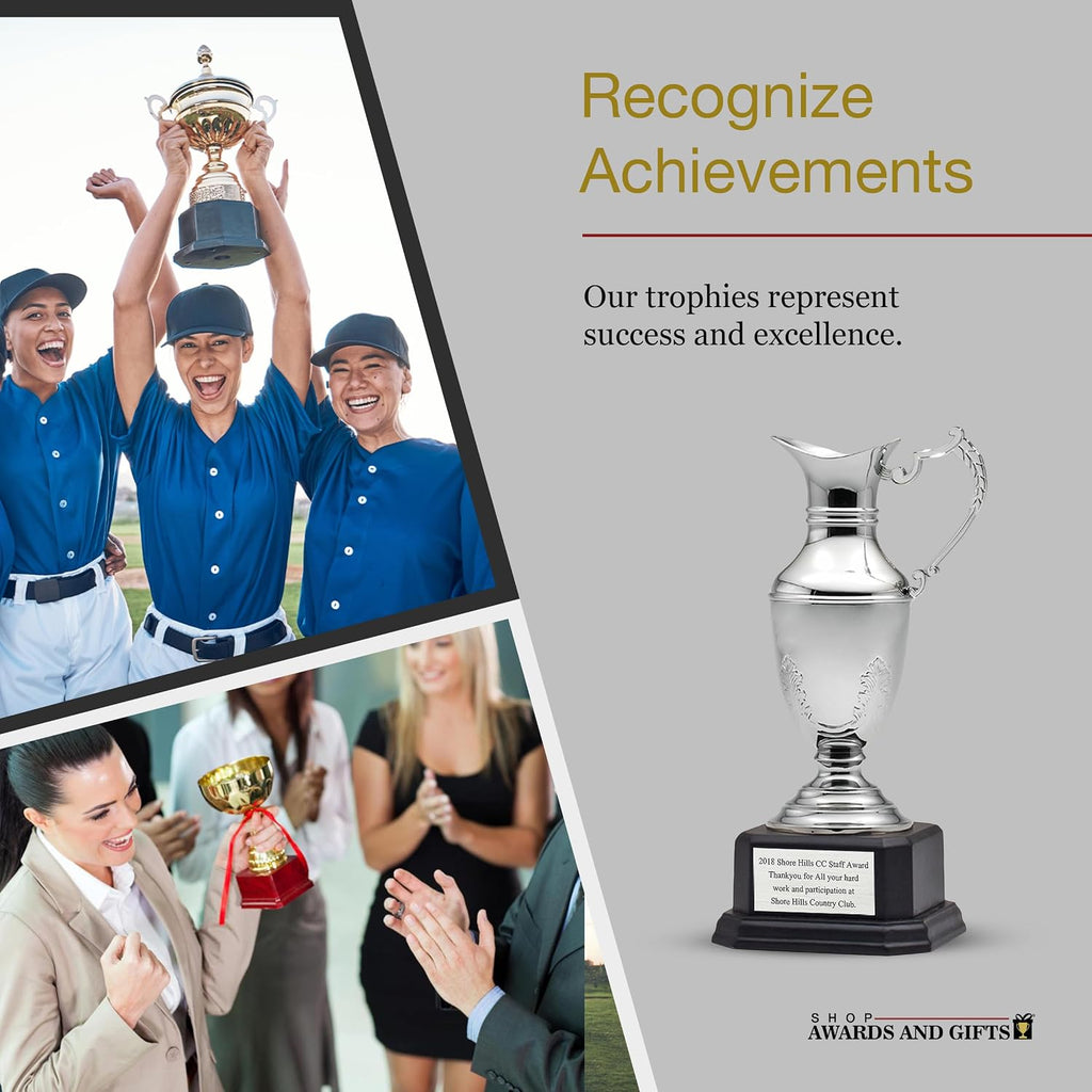 SHOP AWARDS AND GIFTS Customizable 15-3/4 Inch Painted Resin Fantasy Football Trophy on Rosewood Base, Includes Personalization
