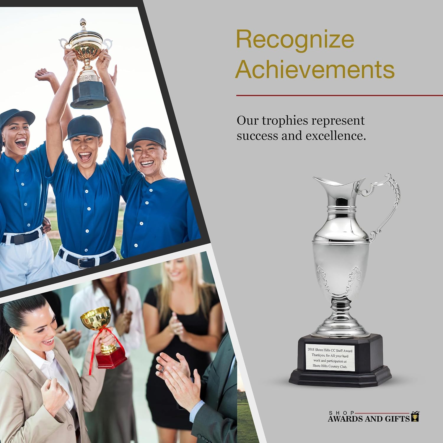 SHOP AWARDS AND GIFTS Customizable 15-3/4 Inch Painted Resin Fantasy Football Trophy on Rosewood Base, Includes Personalization