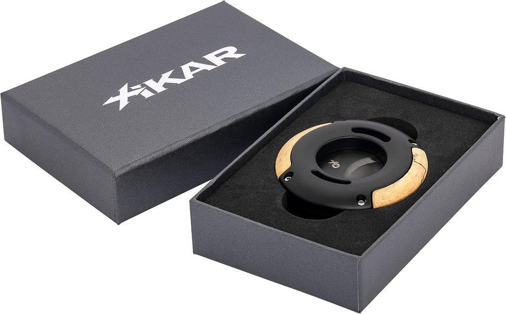 Xikar XO Double Guillotine Cutter, Dual Stainless Steel Blades, 64 RG, Phantom Splated Tamarind