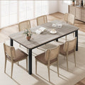 IDEALHOUSE 78.7' Long Rectangle Dining Table for 6-8 People, Industrial Wood Dinner Table (Only Table) (Light Grey)