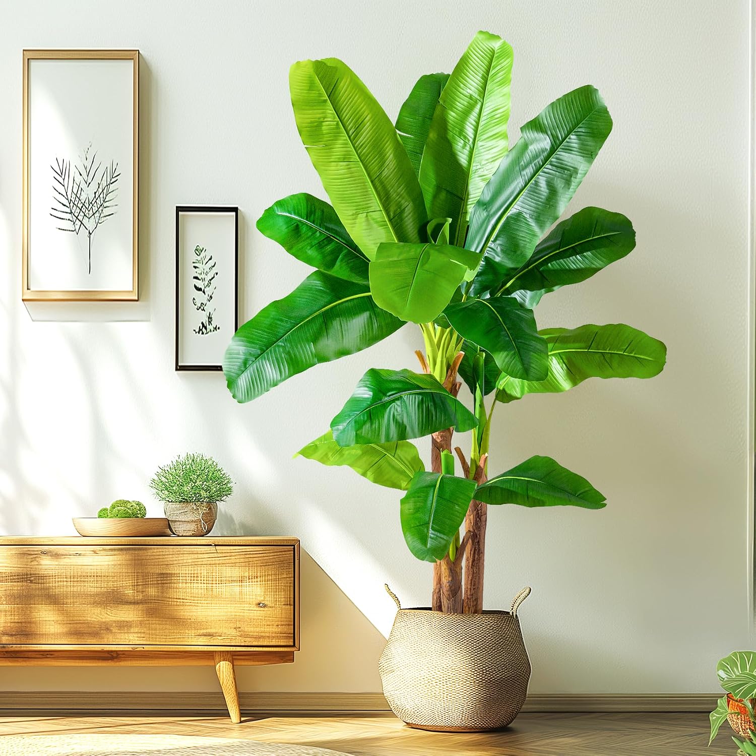 Erimda 6FT Artificial Banana Tree Tall Fake Banana Leaf Plant Faux Banana Silk Tree Faux Banana Leaves for Home Swimming Pool Indoor Outdoor Patio Tropical Decor