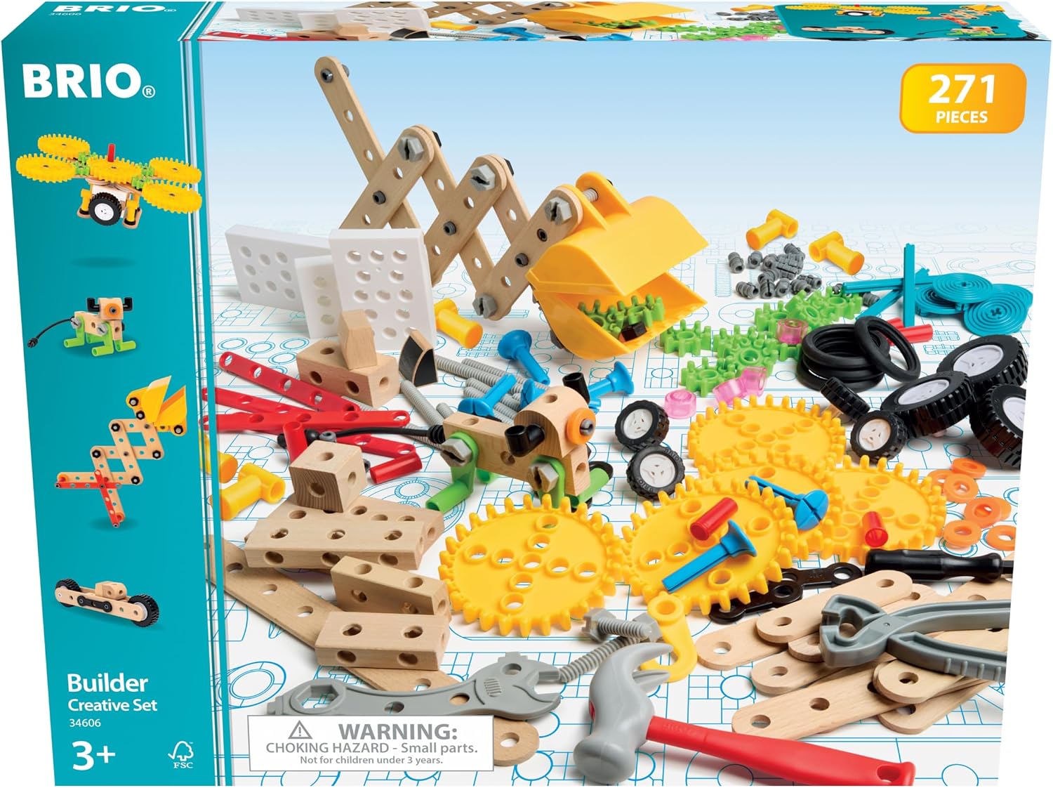 BRIO Builder - 34606 Builder Creative Set | 271-piece Educational Construction Toy for Kids Aged 3 Years Up
