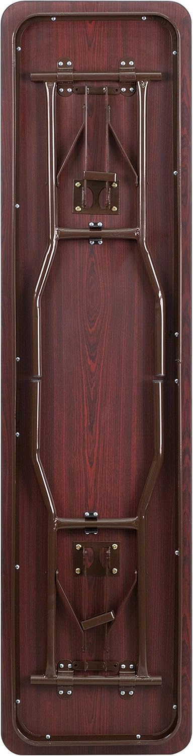 Flash Furniture Frankie 6' Mahogany Melamine Laminate Folding Training and Event Table, Rectangular Folding Training Table, Brown