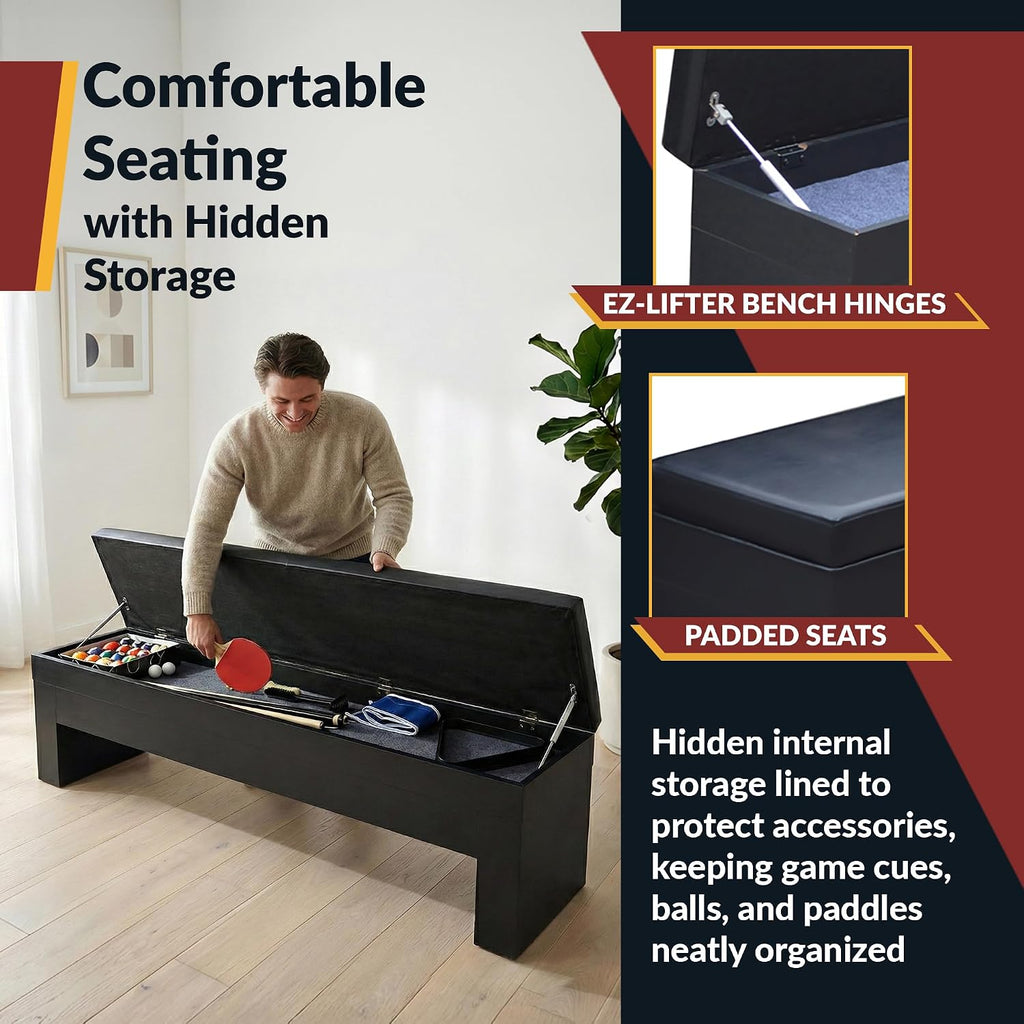 Hathaway Pool Table Combo Set with Benches
