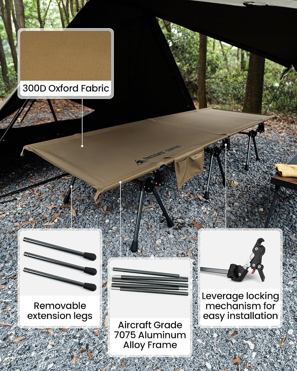 OneTigris SUPRANUBIS Camping Cot Dipper Camping Table