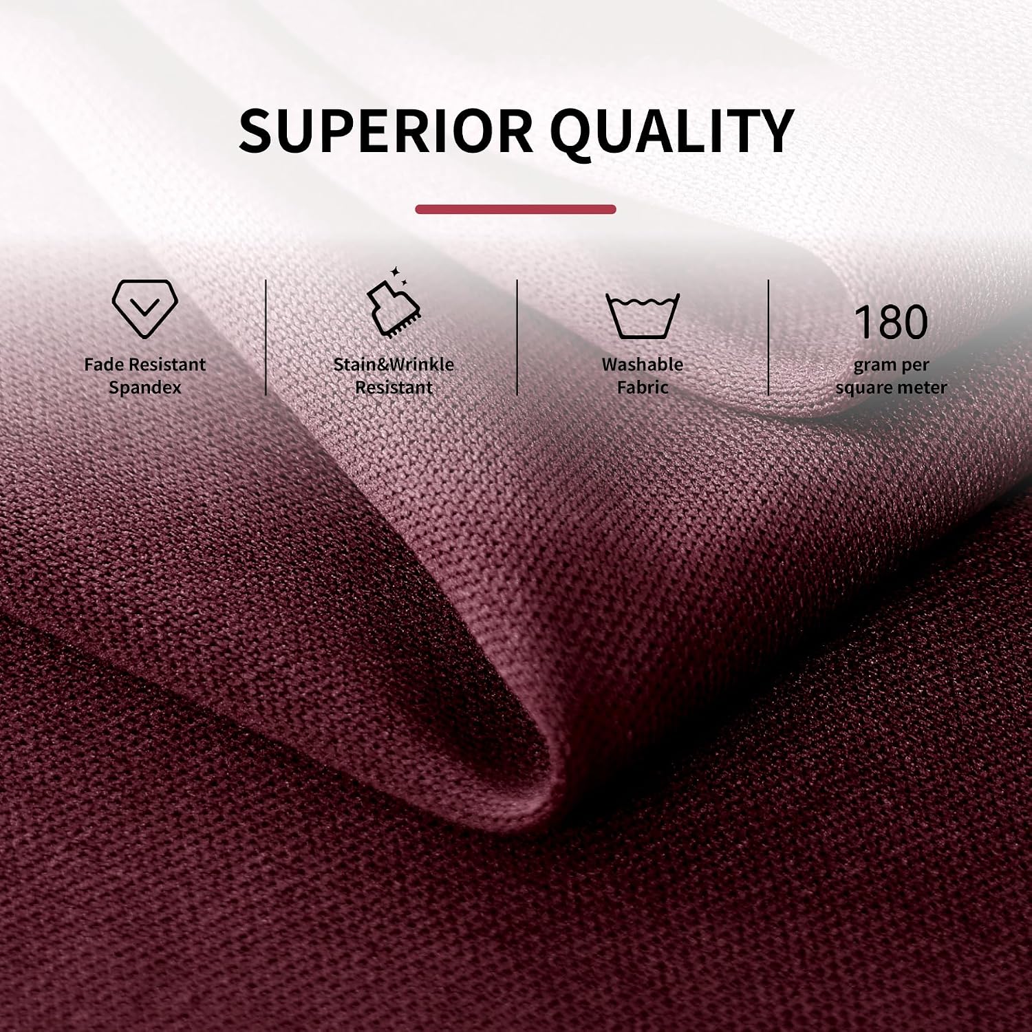 Outpain 6 Pack Spandex Burgundy Round Tablecloths for 60in Tables, 120Inch Stretchy Fitted 5FT Round Table Clothes,Wrinkle Free Table Cover with Skirt for Wedding Party Dining Banquet