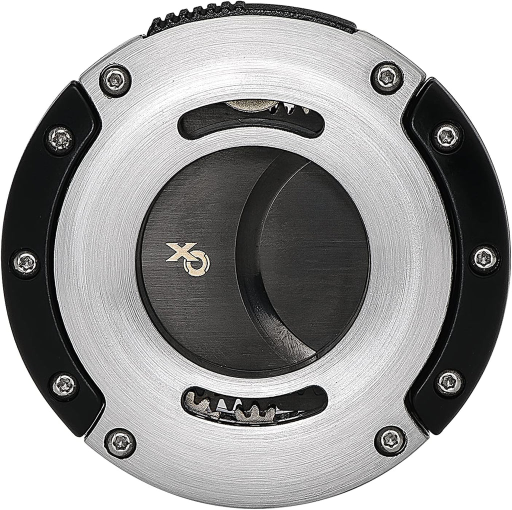 Xikar XO Double Guillotine Cigar Cutter, Dual Stainless Steel Blades, 64 RG, Black Blades (Silver and Black)