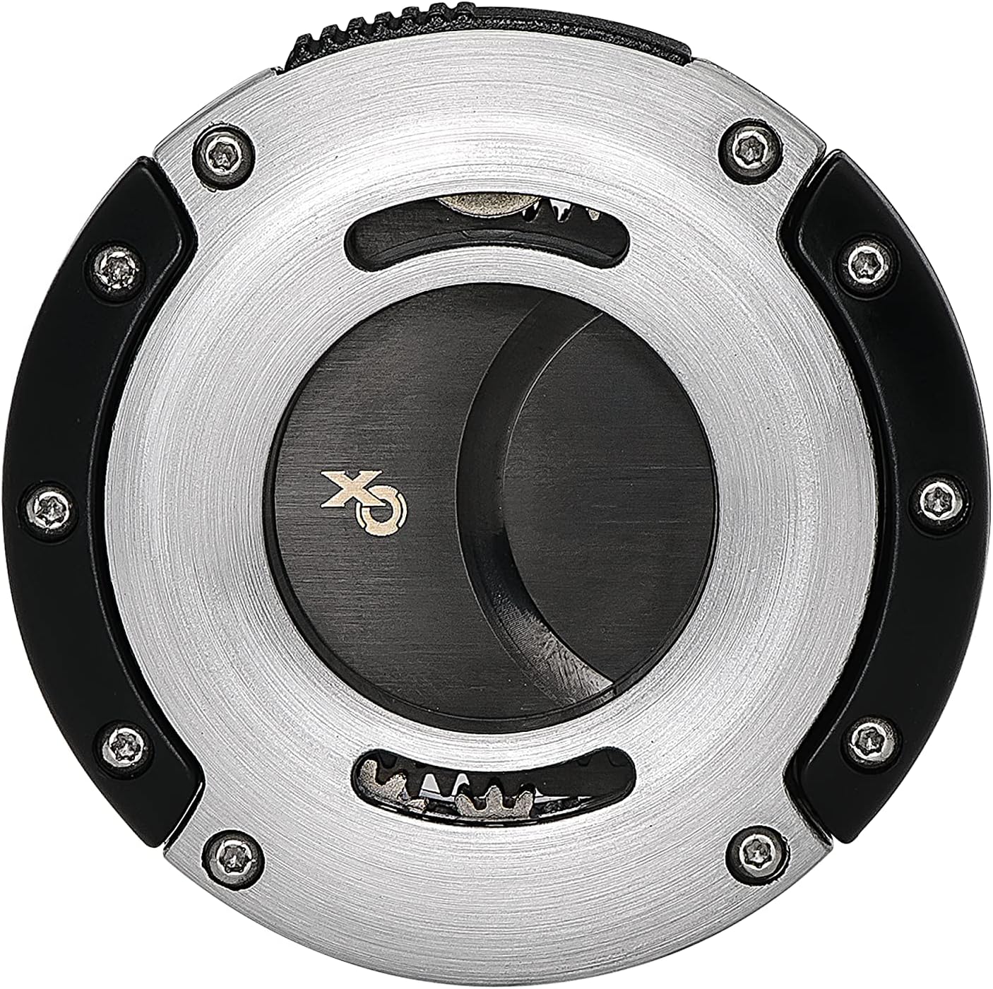Xikar XO Double Guillotine Cigar Cutter, Dual Stainless Steel Blades, 64 RG, Black Blades (Silver and Black)