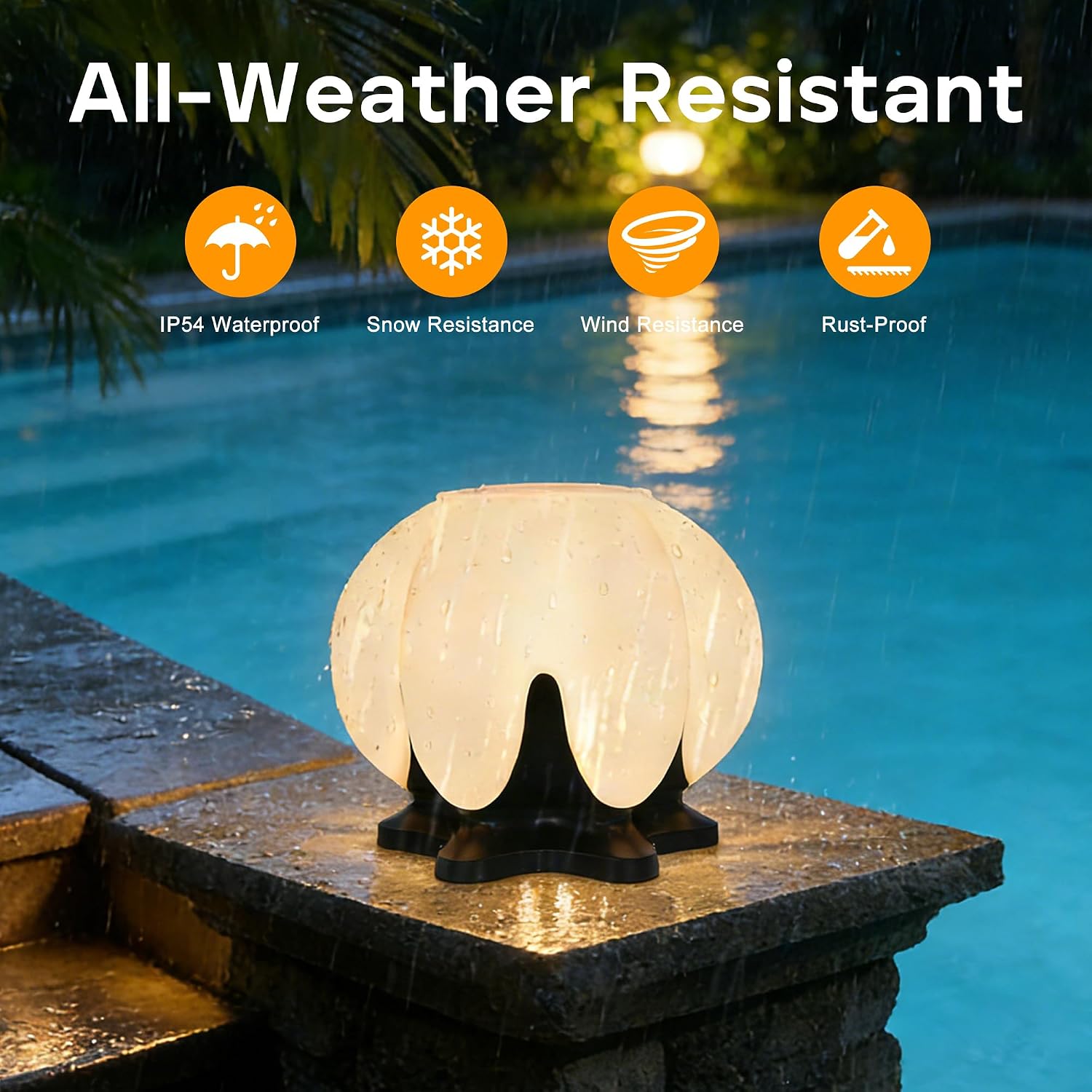 Solar Post Lights with Remote Control, Modern Pillar Light Dusk to Dawn IP54 Waterproof Solar Post Cap Lights with 3200K LED Outdoor Light Fixture for Garden Deck Patio Outside Lighting (Cloud)