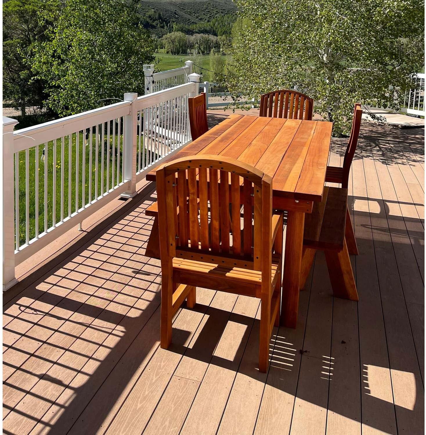 Best Redwood Farmhouse Dining Table Clear No Finish 10FT