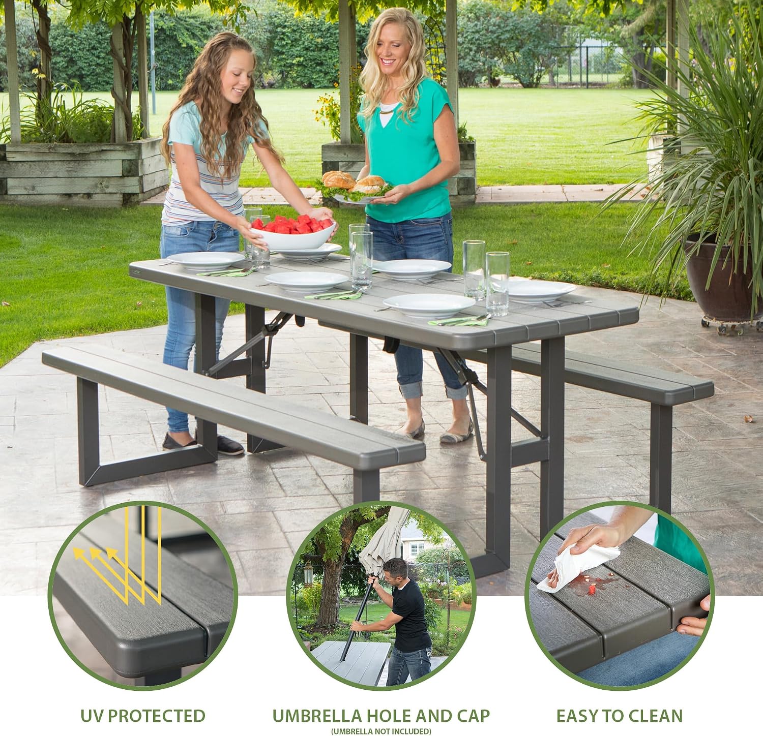 LIFETIME 6-Foot Craftsman Folding Picnic Table