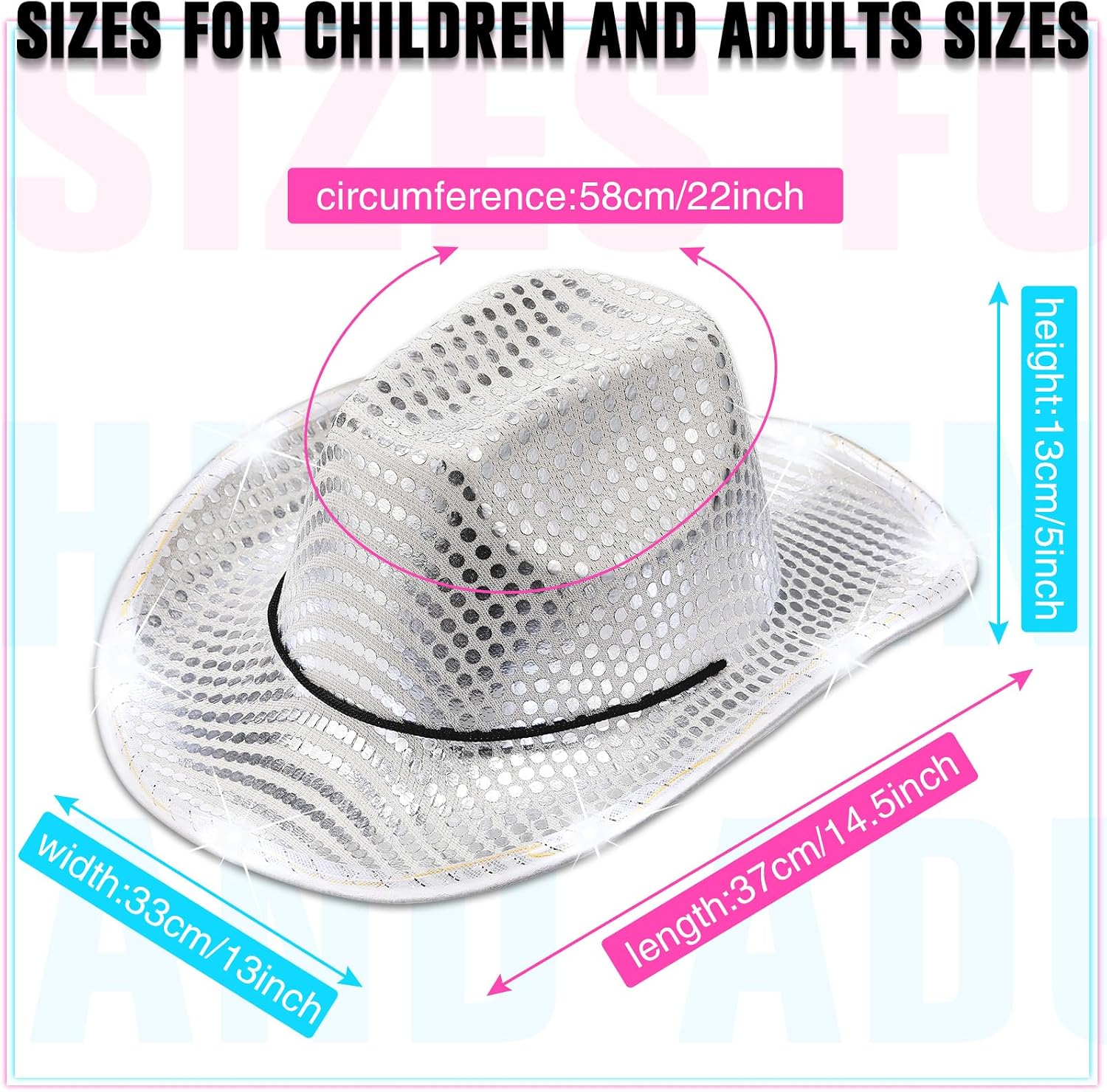 Tisancy 20 Pack Lights Cowboy Cowgirl Hat LED Flashing Light Up Hat for Western Bachelorette Party Wedding Bridal