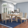 Harper & Bright Designs Kitchen Dining Table Set for 4, Wood Round Extendable Dining Table and 4 Dining Chairs Dining Table Set (Natural Wood Wash), ST000074AAE-MZJ